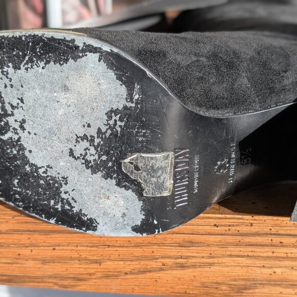 Black Suede Over The Knee Boots by Thursday Boot Company - Picture 6 of 6